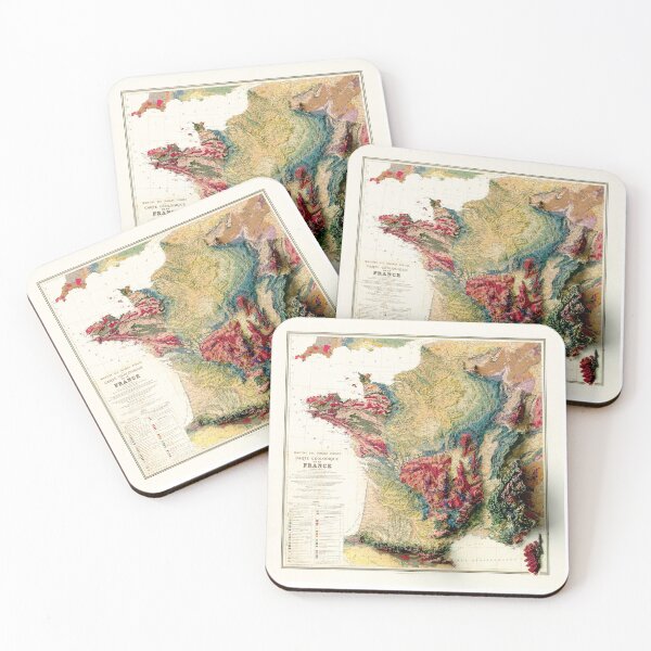 Item preview, 1905 France Relief Map 3D digitally-rendered designed and sold by ThinkAboutMaps.