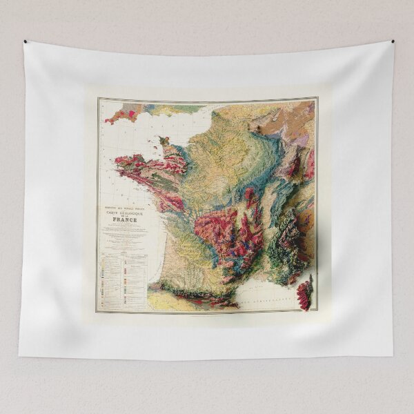 Item preview, 1905 France Relief Map 3D digitally-rendered designed and sold by ThinkAboutMaps.