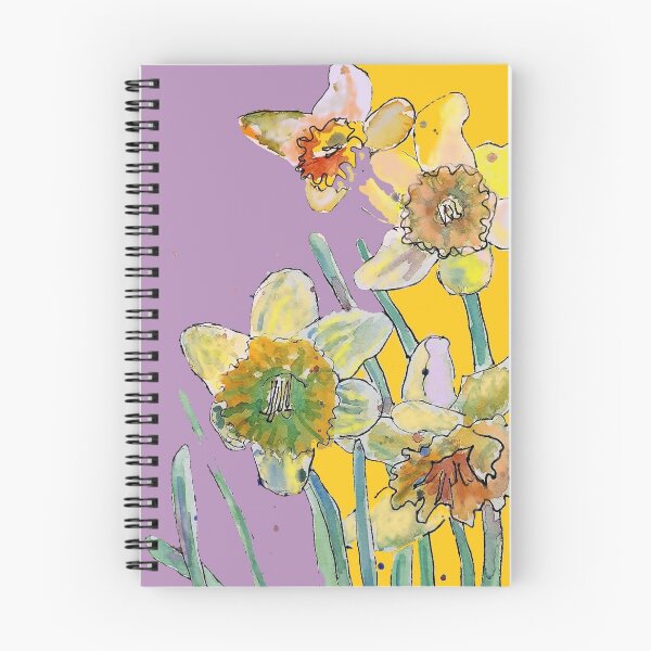 Item preview, Abstract Yellow Daffodil Watercolor Pattern on Lilac designed and sold by Sarah  Rajkotwala.