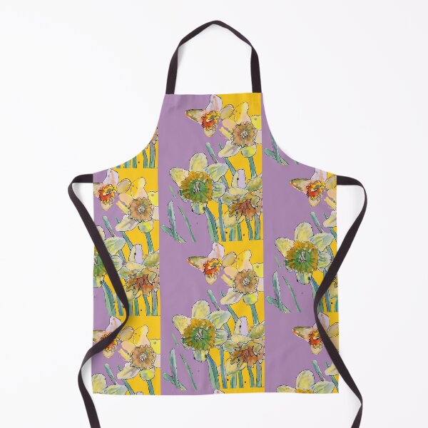 Item preview, Abstract Yellow Daffodil Watercolor Pattern on Lilac designed and sold by Sarah  Rajkotwala.