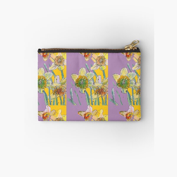 Item preview, Abstract Yellow Daffodil Watercolor Pattern on Lilac designed and sold by Sarah  Rajkotwala.