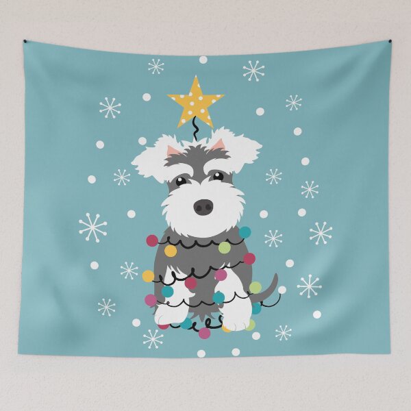Item preview, Salt and Pepper Miniature Schnauzer Christmas Tree  designed and sold by Lulupainting.