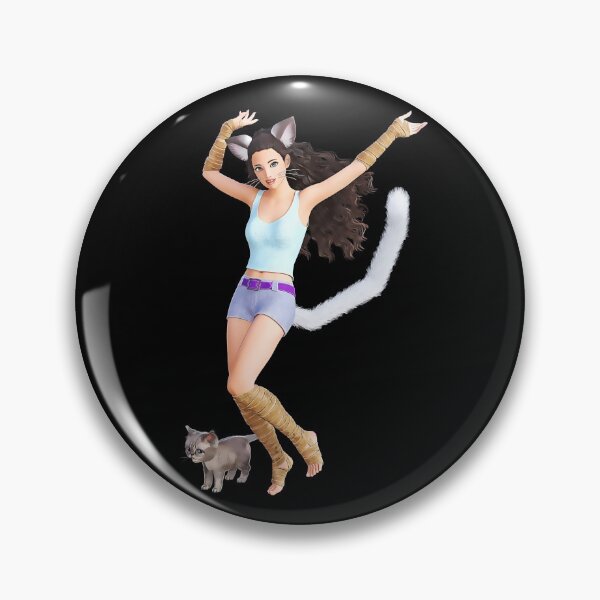Item preview, Pretty Anime Cat Girl Dancing With Kitten designed and sold by StormyMuse.