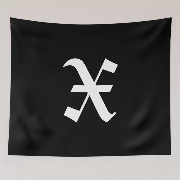 Item preview, X – Old English Initial White Letter X designed and sold by Typeglyphs.