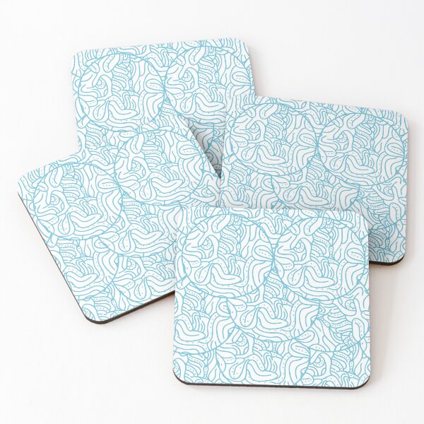 Item preview,  Preppy Retro Vintage Doodle Drawing Light Blue Curved Linear designed and sold by IamTrending.