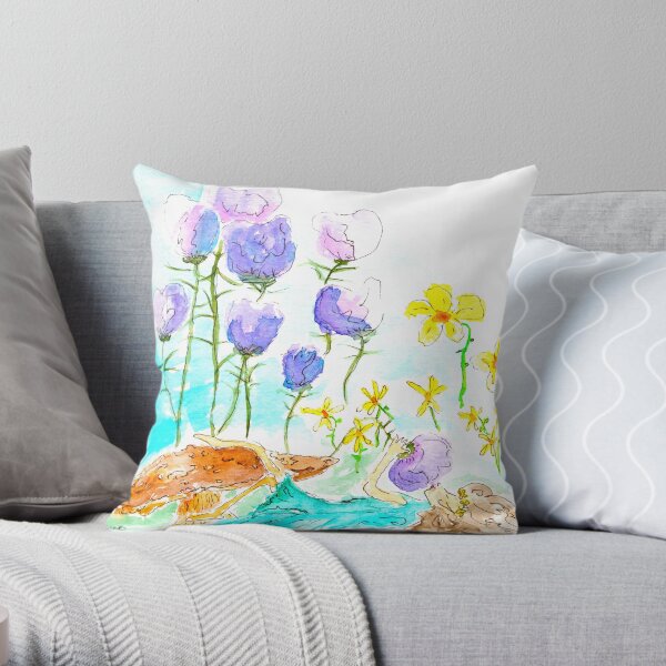 Flower Sniff Throw Pillow