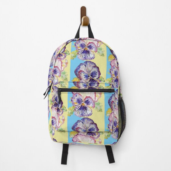 Item preview, Pansy Watercolor Purple Flower Pattern on Light Blue designed and sold by Sarah Rajkotwala.