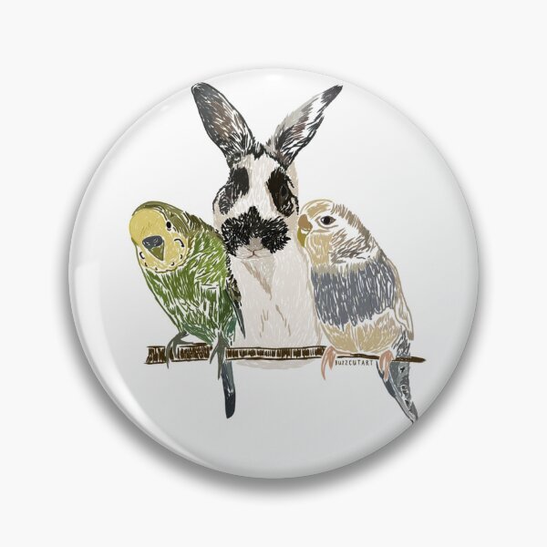 Artikelvorschau, Sittiche und Hase entworfen und verkauft von buzzcutart.