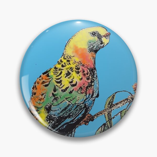 Item preview, Rosella Parrot Watercolor Painting on Teal Blue designed and sold by Sarah  Rajkotwala.