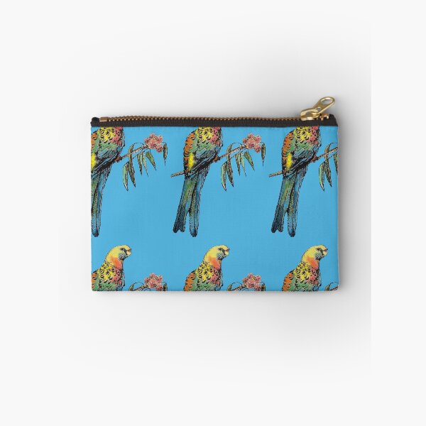 Item preview, Rosella Parrot Watercolor Painting on Teal Blue designed and sold by Sarah  Rajkotwala.