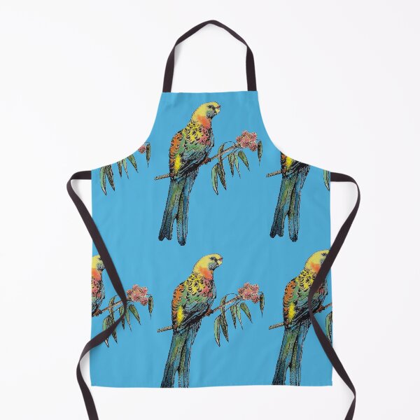 Item preview, Rosella Parrot Watercolor Painting on Teal Blue designed and sold by Sarah Rajkotwala.