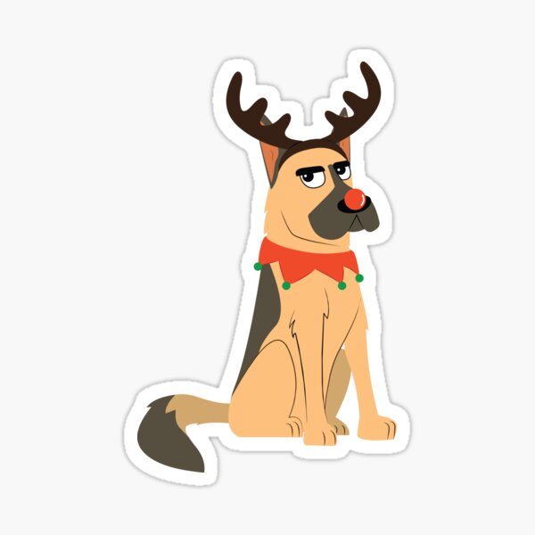 Meh-rry Christmas Shepherd Dog Sticker