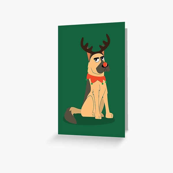 Meh-rry Christmas Shepherd Dog Greeting Card