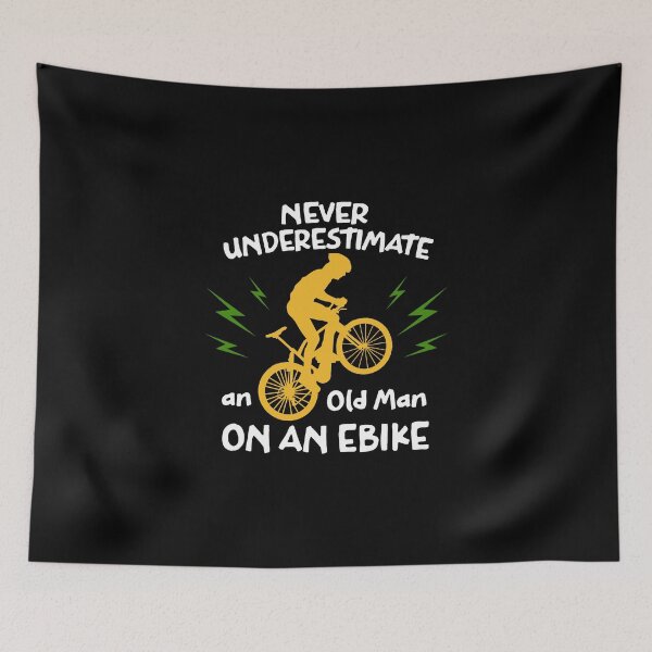 Item preview, Never Underestimate an Old Man on an Ebike Funny e-Bike designed and sold by OneMTB.