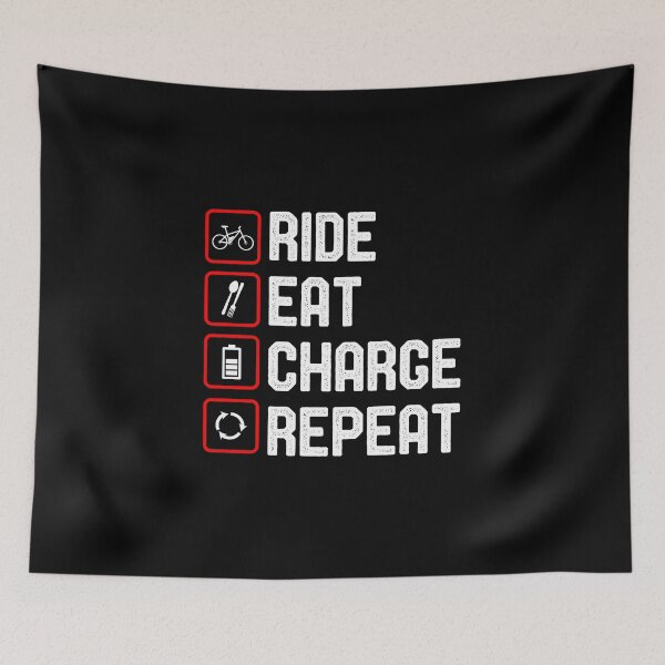 Item preview, Ride Eat Charge Repeat Funny e-Bike designed and sold by OneMTB.
