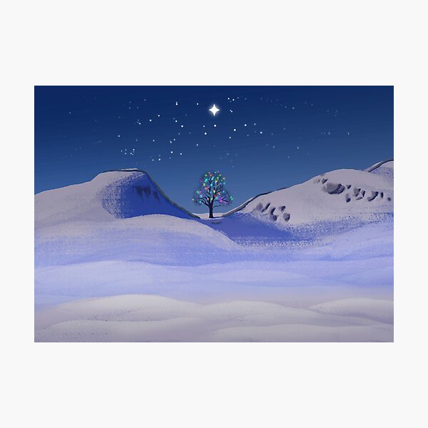 Sycamore Gap Tree in Christmas Photographic Print