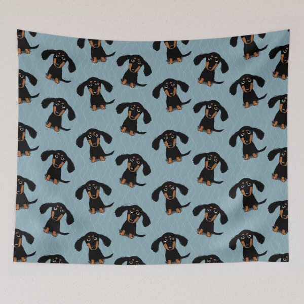 Item preview, Longhaired Dachshund Black and Tan Puppy Dog designed and sold by Jenn Inashvili.