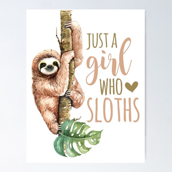 Boy or Girl Sloth Wall Art Set, Sloth Themed Baby Nursery, Sloth