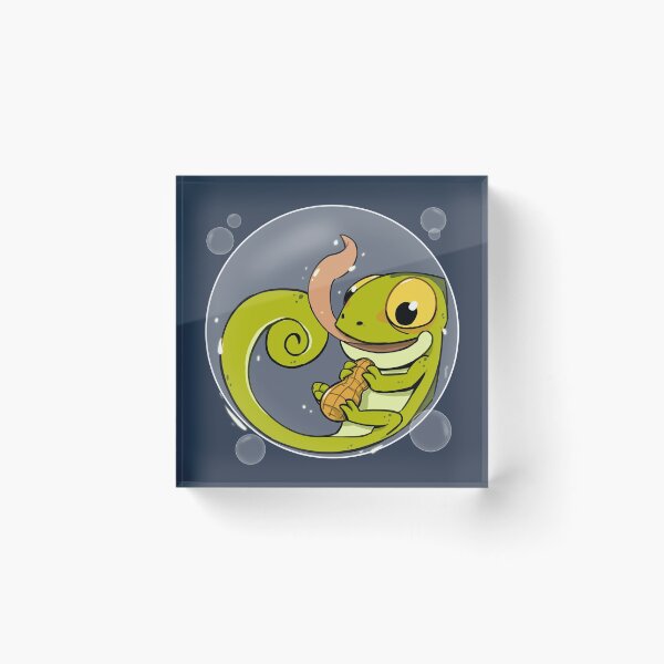 Item preview, Cute Chameleon with Beans in a Bubbles designed and sold by elmantastic design.