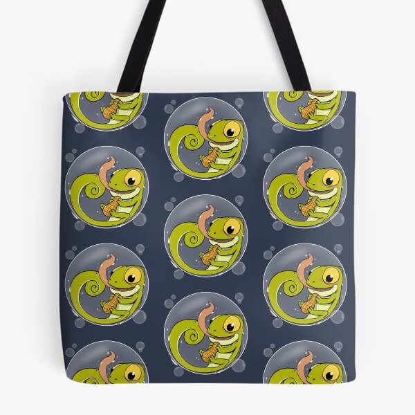 Item preview, Cute Chameleon with Beans in a Bubbles designed and sold by elmantastic design.