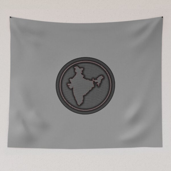 Item preview, India Map glowing in dark black circle designed and sold by Roy Store.