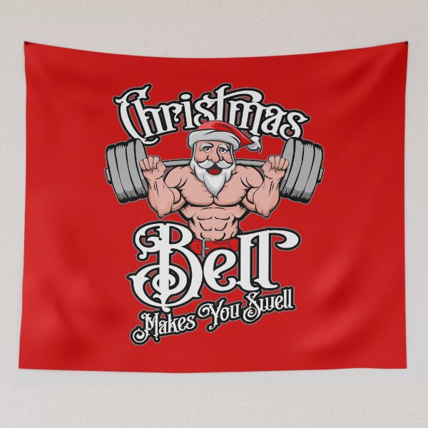 Item preview, Christmas Barbell Squat Santa Funny Gym Quote designed and sold by GrandeDuc.
