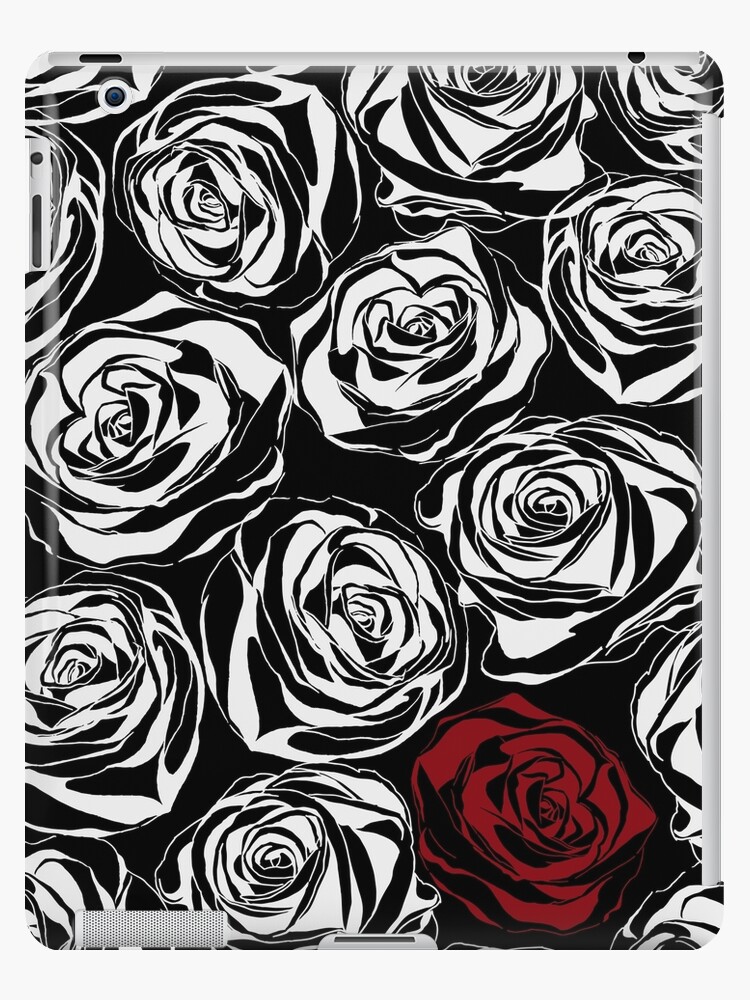 Funda y vinilo para iPad «Patrón sin fisuras con flores de rosas negras.»  de LourdelKaLou | Redbubble