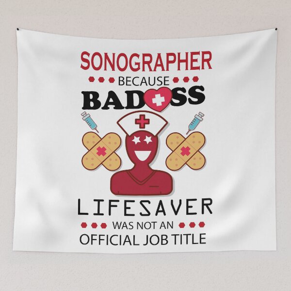 Item preview, CARDIAC sonographer NURSE because badass lifesaver was not an official job title SHIRT, nurse mom designed and sold by Castore design.
