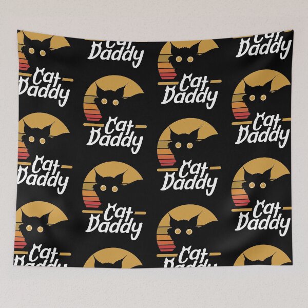 Item preview, Cat Daddy Retro Sunset Feline Lover designed and sold by GravitiTees.