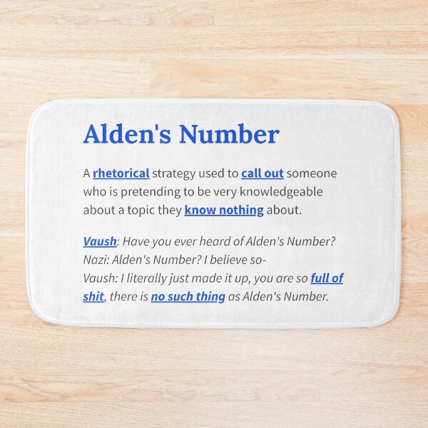 Item preview, Alden's Number (Vaush) Urban Dictionary designed and sold by RainDoe.
