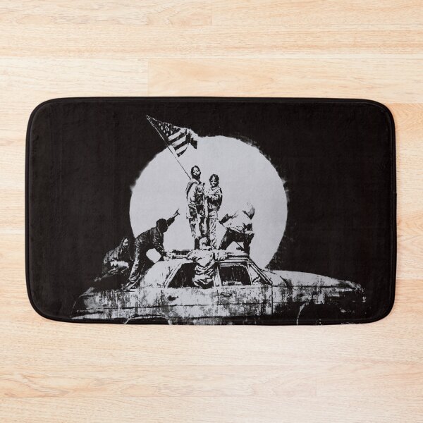 Item preview, BANKSY FLAG SILVER designed and sold by WE-ARE-BANKSY.