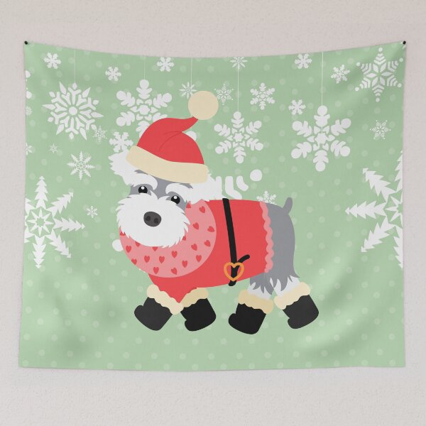 Item preview, Miniature Schnauzer Christmas Santa Claus designed and sold by Lulupainting.