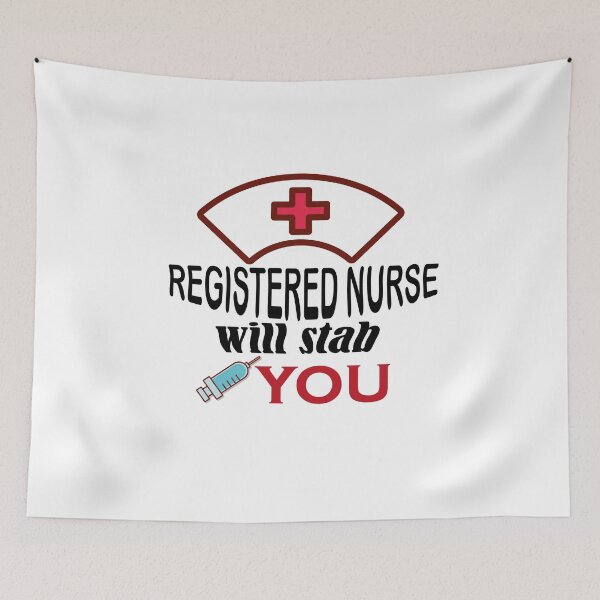 Item preview, REGISTERED NURSE will stab you, best nurse, shirts for nurse, nurse quotes, nurses gift designed and sold by Castore design.