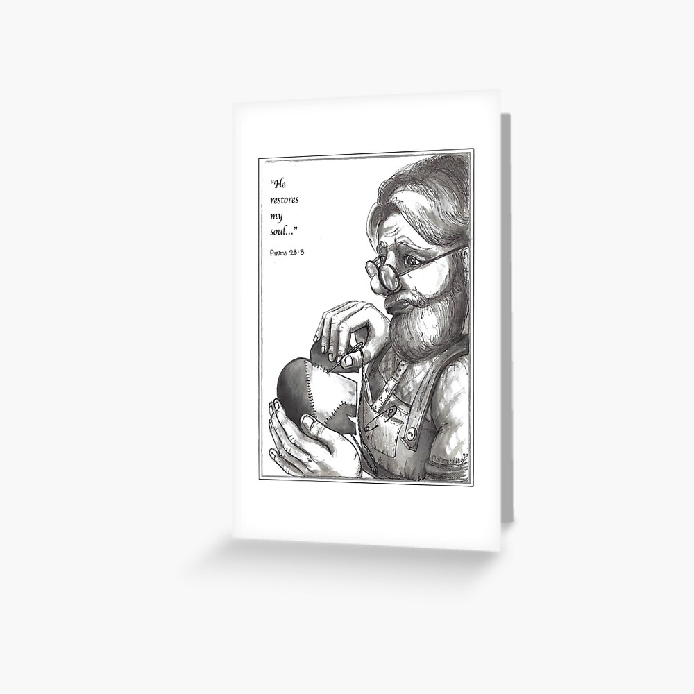 Artober Bible Challenge, 2020. Day 19. Psalms 23:3. Greeting Card