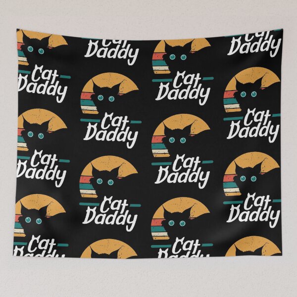 Item preview, Cat Daddy Vintage Sunset Feline Lover designed and sold by GravitiTees.