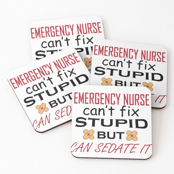 Item preview, EMERGENCY NURSE can't fix stupid but can sedate it , best nurse, shirts for nurse, nurse quotes, nurses gift designed and sold by Castore design.