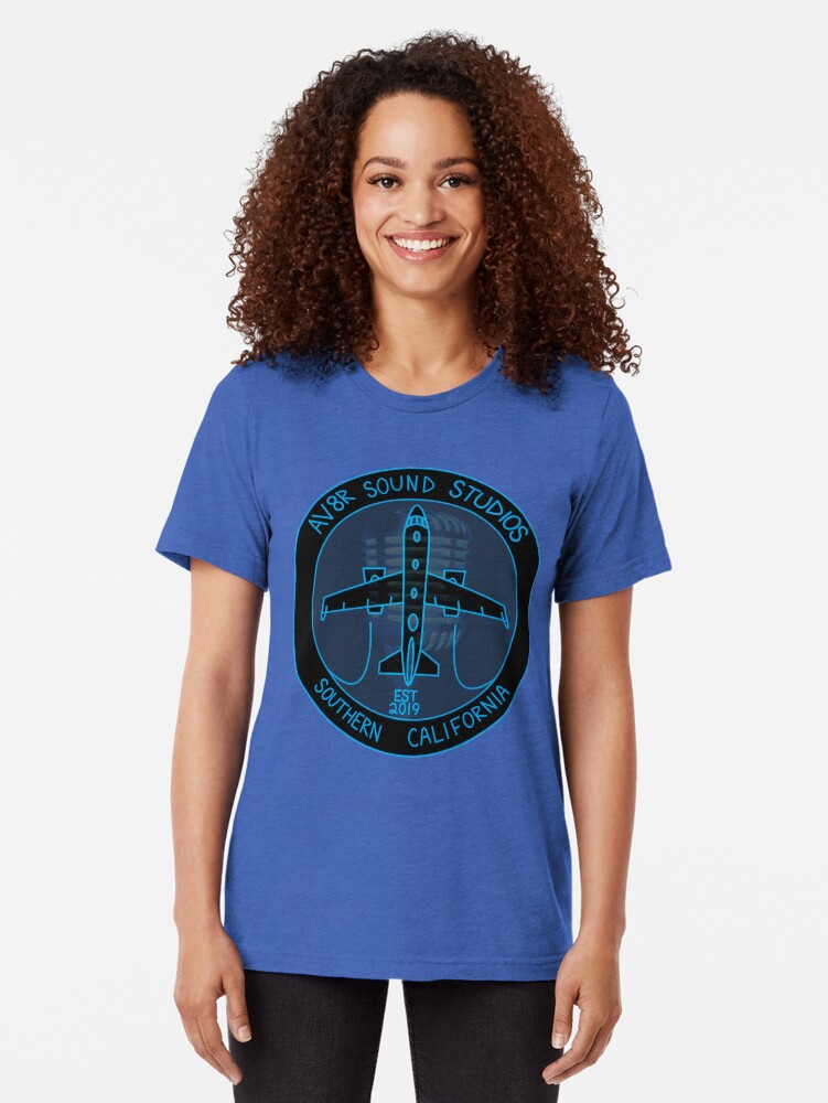 Thumbnail 2 of 7, Tri-blend T-Shirt, Av8r Sound Studios Collection designed and sold by SquawkIdent.