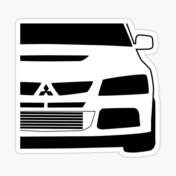 Mitsubishi Lancer Evo - Zoom Close Up Left Side Corner Edge - Sticker / Case Design Sticker
