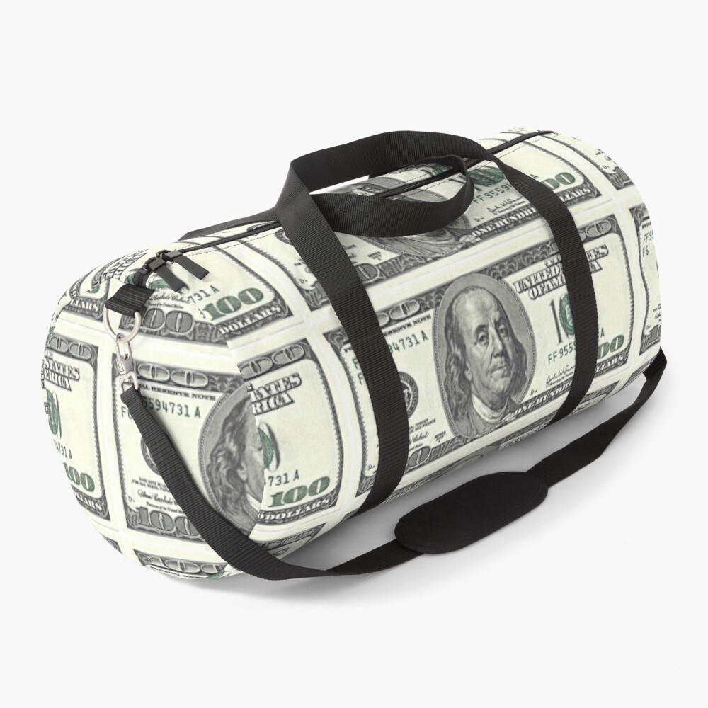 real money in duffle bag