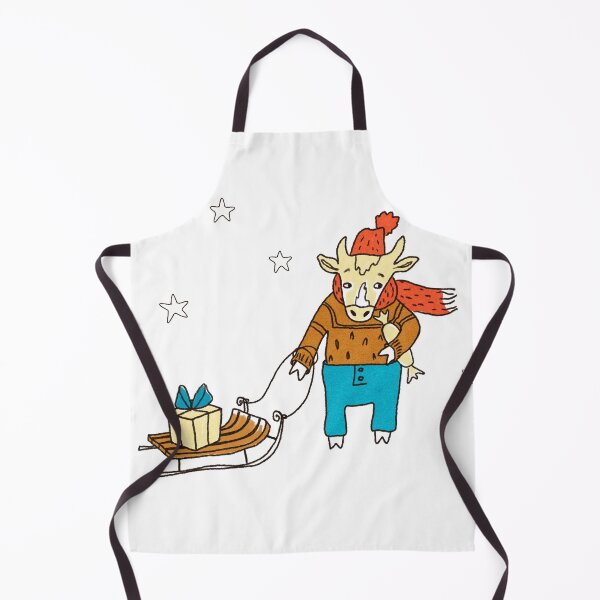 Item preview, Bull with sledges and gifts, in a hat, sweater and pants. New Year symbol. Color. designed and sold by zatmeniee.