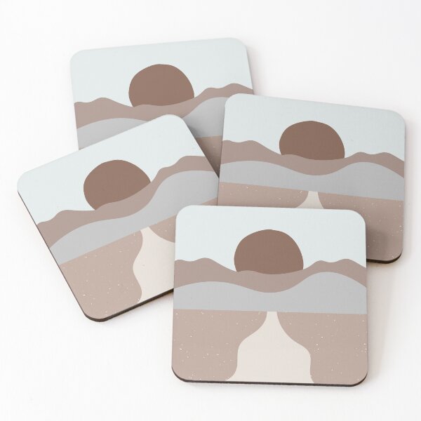 Item preview, Boho Abstract Art Landscape Sunset Mountains Design designed and sold by zedonee.