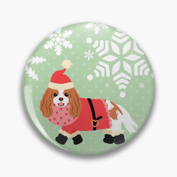 Item preview, Cavalier King Charles Spaniel Christmas Santa Claus designed and sold by Lulupainting.