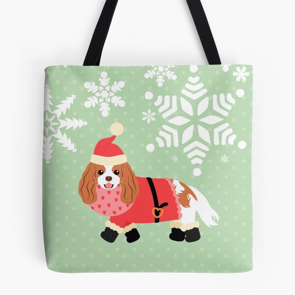 Artikelvorschau, Cavalier King Charles Spaniel Weihnachten Weihnachtsmann entworfen und verkauft von Lulupainting.