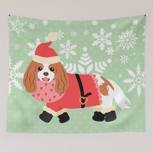 Item preview, Cavalier King Charles Spaniel Christmas Santa Claus designed and sold by Lulupainting.