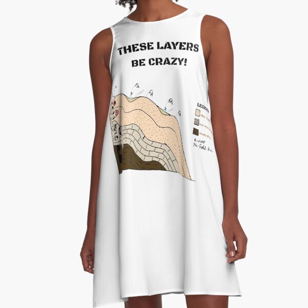These layers be crazy Funny Geological cross section for geology students and professors A-Line Dress