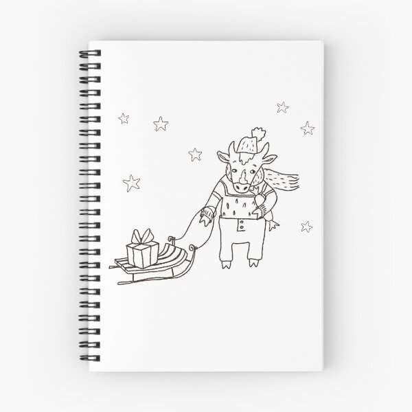 Item preview, Bull with sledges and gifts, in a hat, sweater and pants. New Year symbol. designed and sold by zatmeniee.