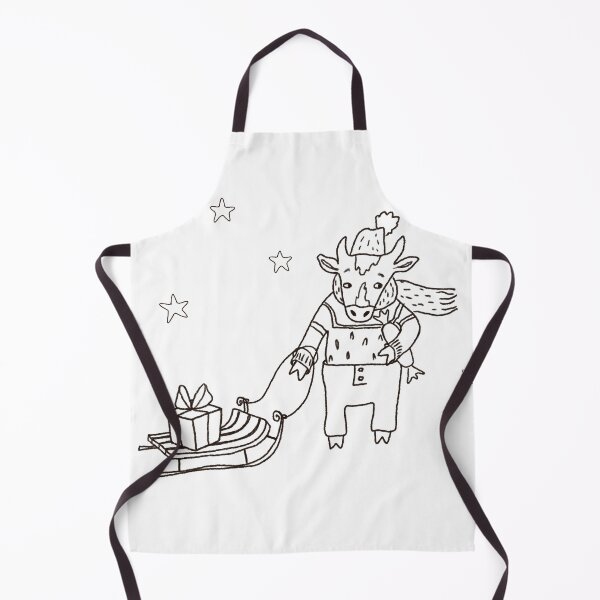 Item preview, Bull with sledges and gifts, in a hat, sweater and pants. New Year symbol. designed and sold by zatmeniee.