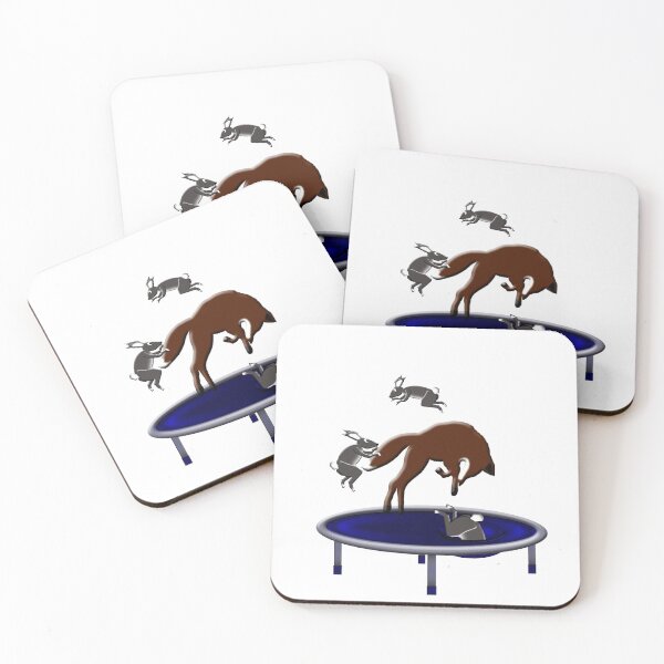 Item preview, trampolining fox and rabbits designed and sold by gruntpig.