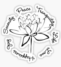 Serenity Tranquility Lotus (Black) Sticker
