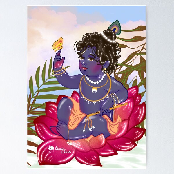 Bal Gopal with a butterfly Poster
